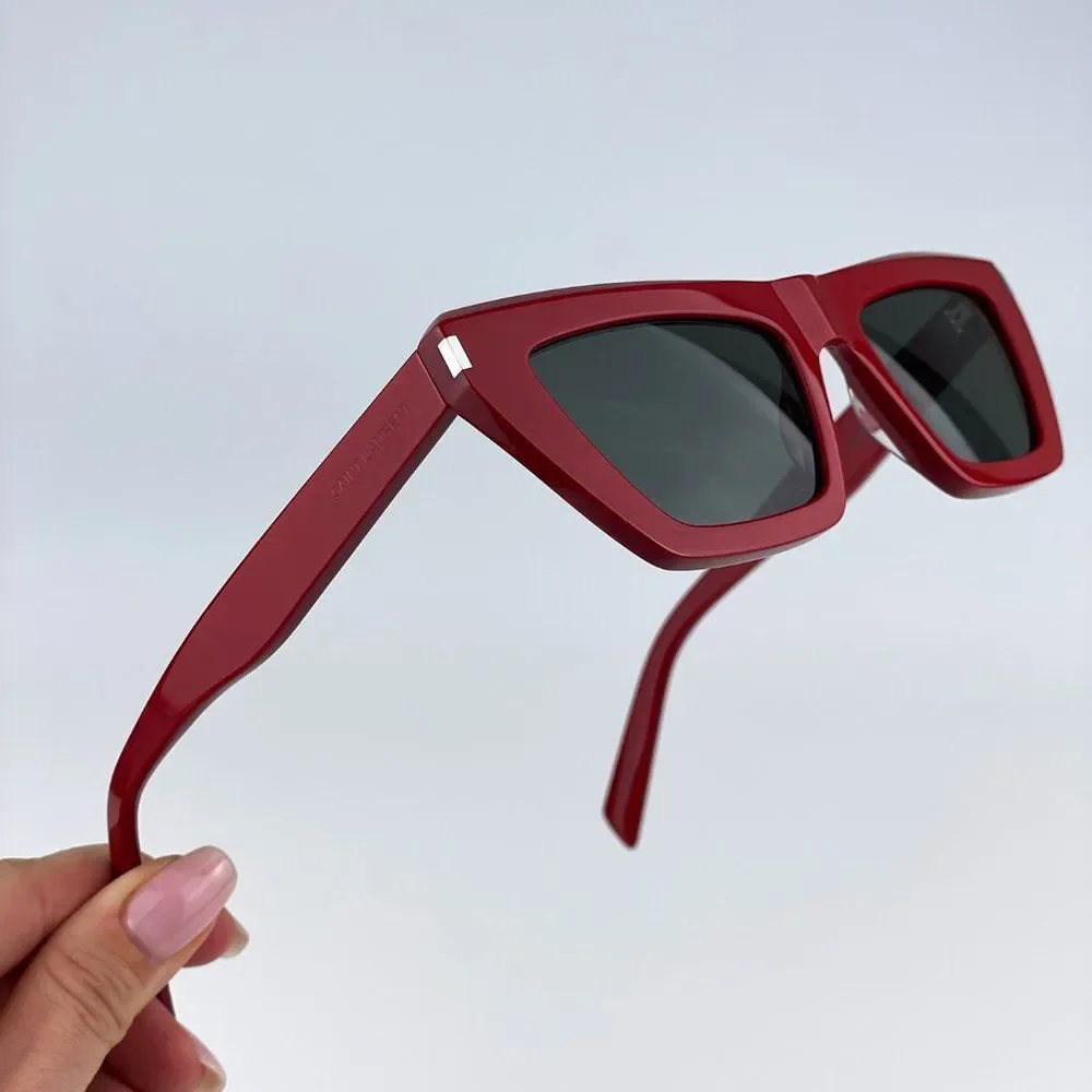 Saint Laurent SL467 003 Sunglasses Red Grey Cat Eye Women - Picture 6 of 14